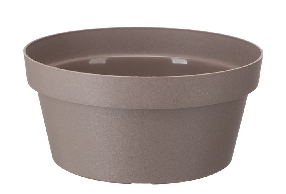 Misa plastikowa na kwiaty donica doniczka okrągła osłonka MELROSE średnica 30 cm tworzywo sztuczne mokka beżowy taupe matowy