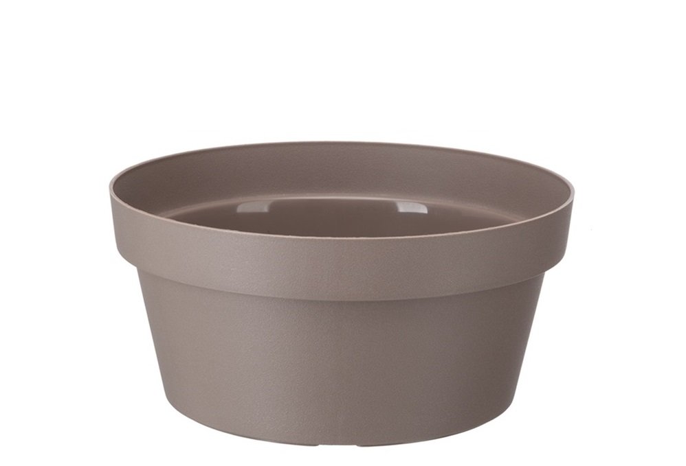Misa plastikowa na kwiaty donica doniczka okrągła osłonka MELROSE średnica 20 cm tworzywo sztuczne mokka beżowy taupe matowy