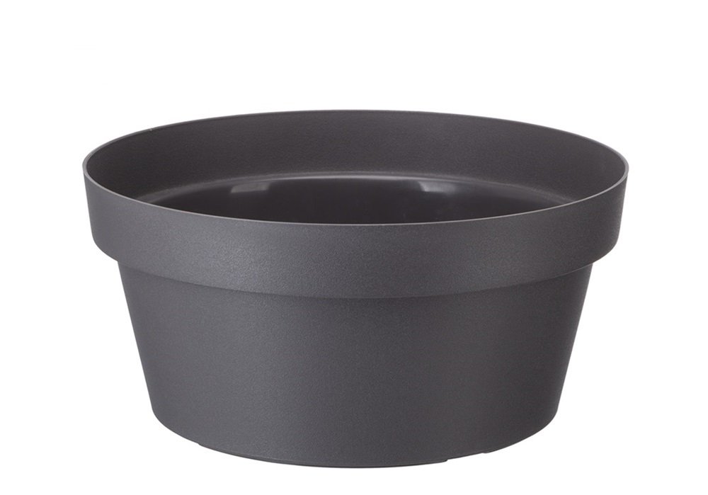 Misa plastikowa na kwiaty donica doniczka okrągła osłonka MELROSE średnica 25 cm tworzywo sztuczne antracytowy matowy