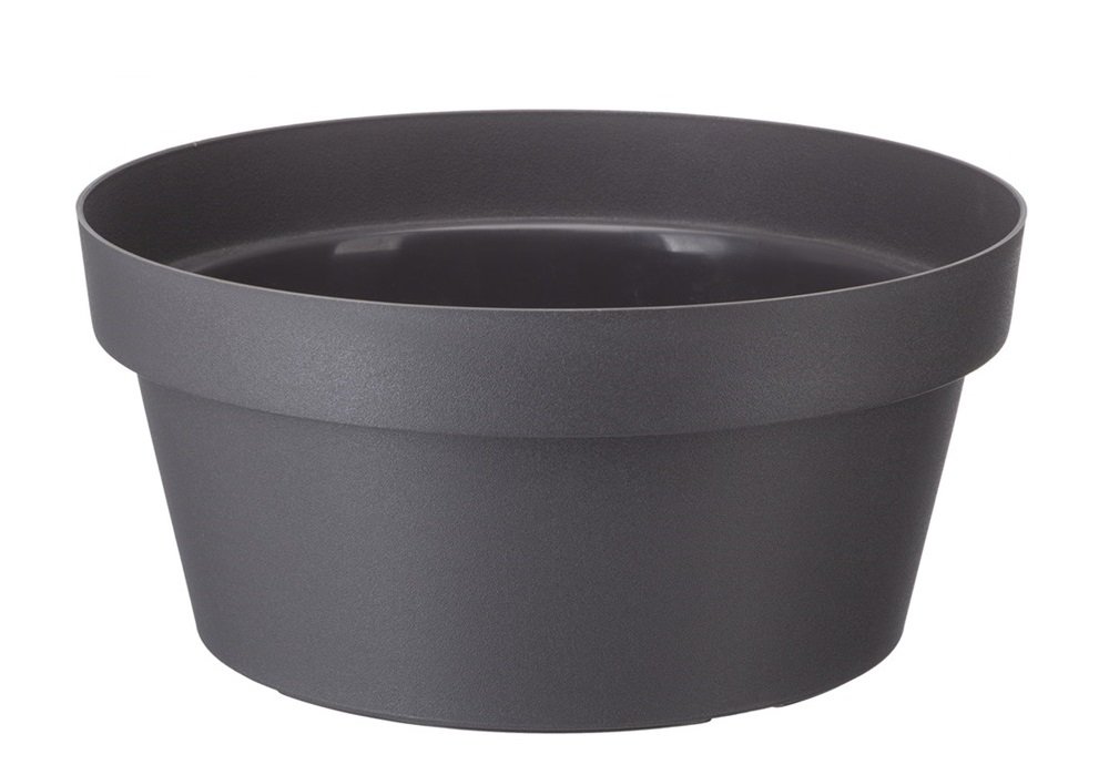 Misa plastikowa na kwiaty donica doniczka okrągła osłonka MELROSE średnica 30 cm tworzywo sztuczne antracytowy matowy