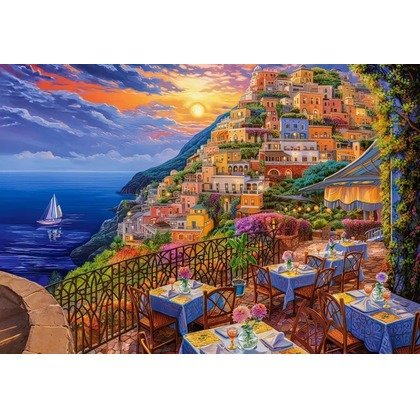 Puzzle 1500 elementów Romantyczny wieczór w Positano Włochy