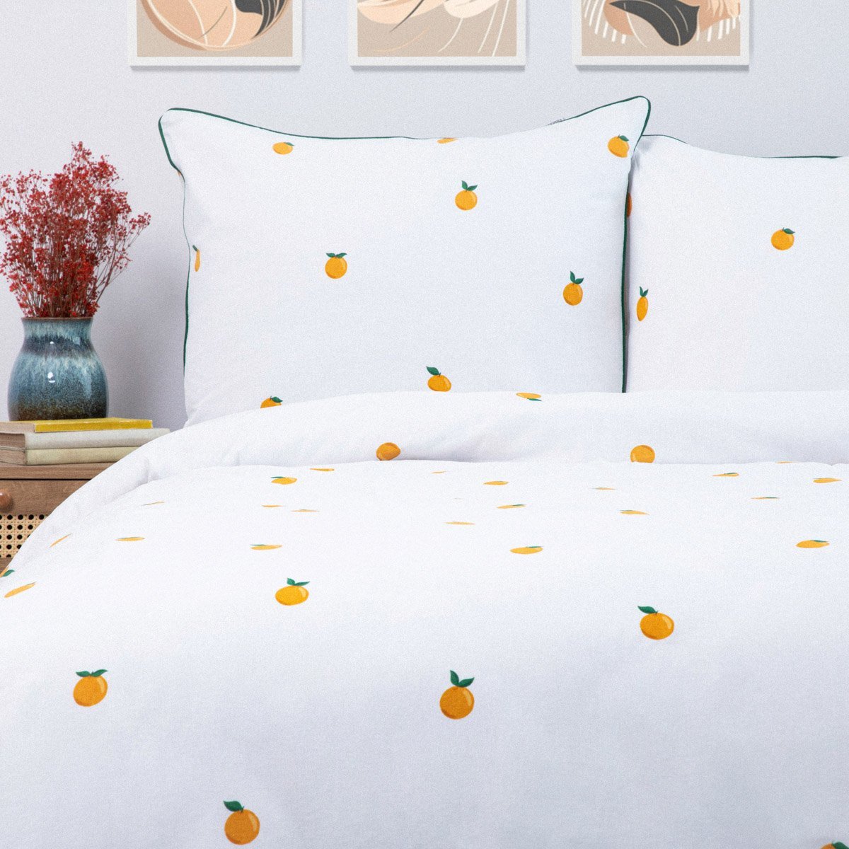 Pościel ORANGIE bawełniana w pomarańcze 160x200 + 2*50x60 cm HOMLA