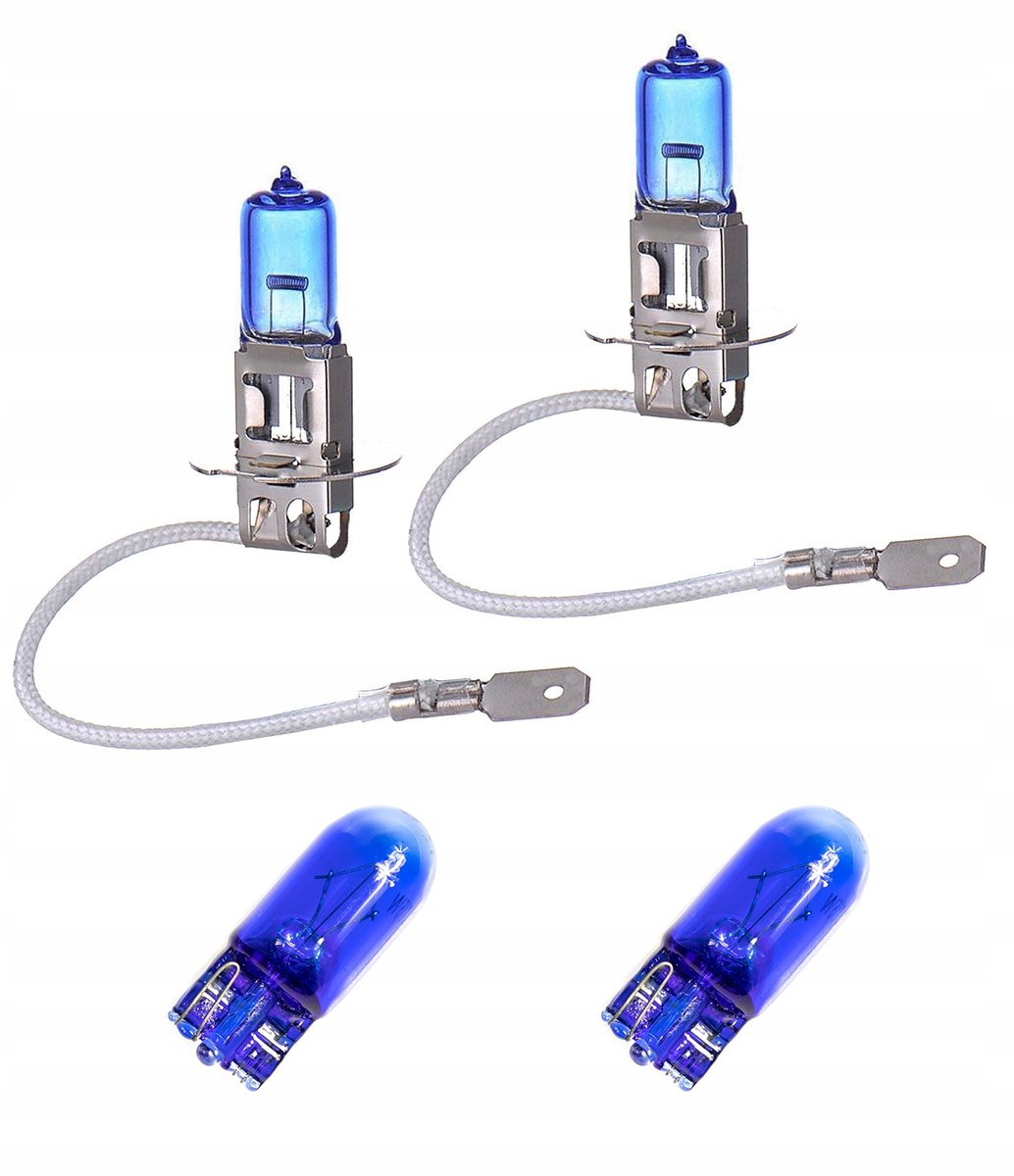 2x ŻARÓWKA H3 + W5W 12V 55W E4 KSENON ZIMNY BIAŁY