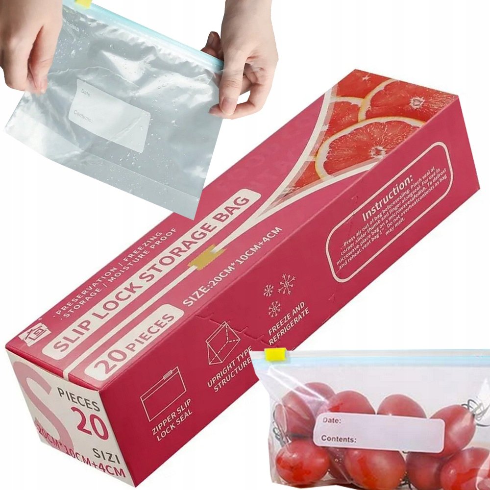 TOREBKI FOLIOWE STRUNOWE SUWAK ZAMYKANE SZCZELNE DO ŻYWNOŚCI 600ML 20szt