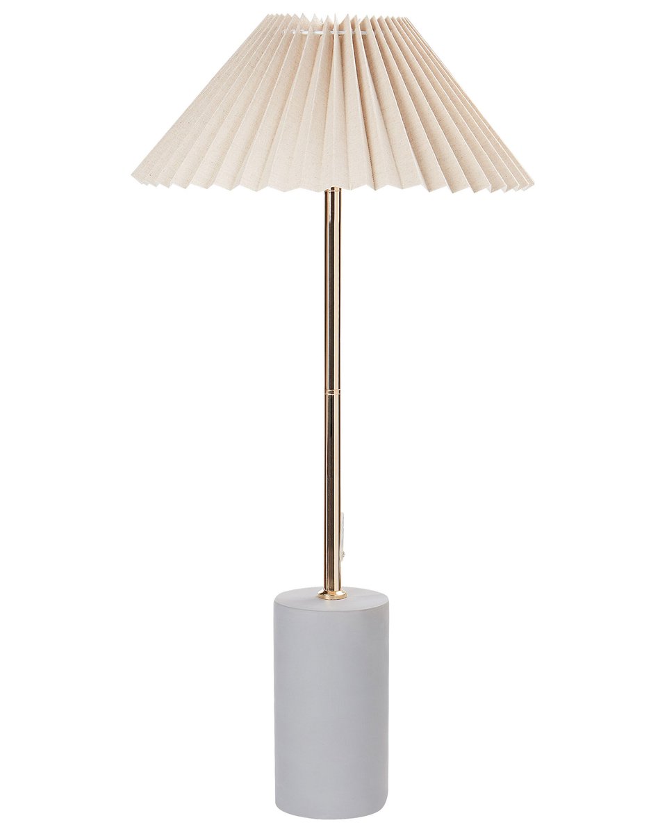 Lampa stołowa lniana beżowa BALUARTE