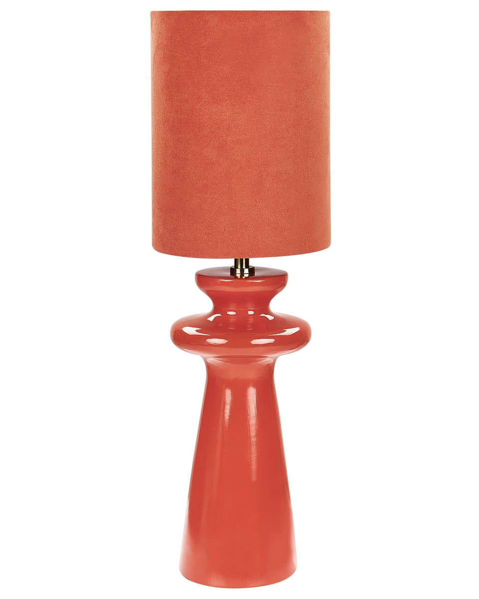 Lampa stołowa eko zamsz pomarańczowa OTEROS