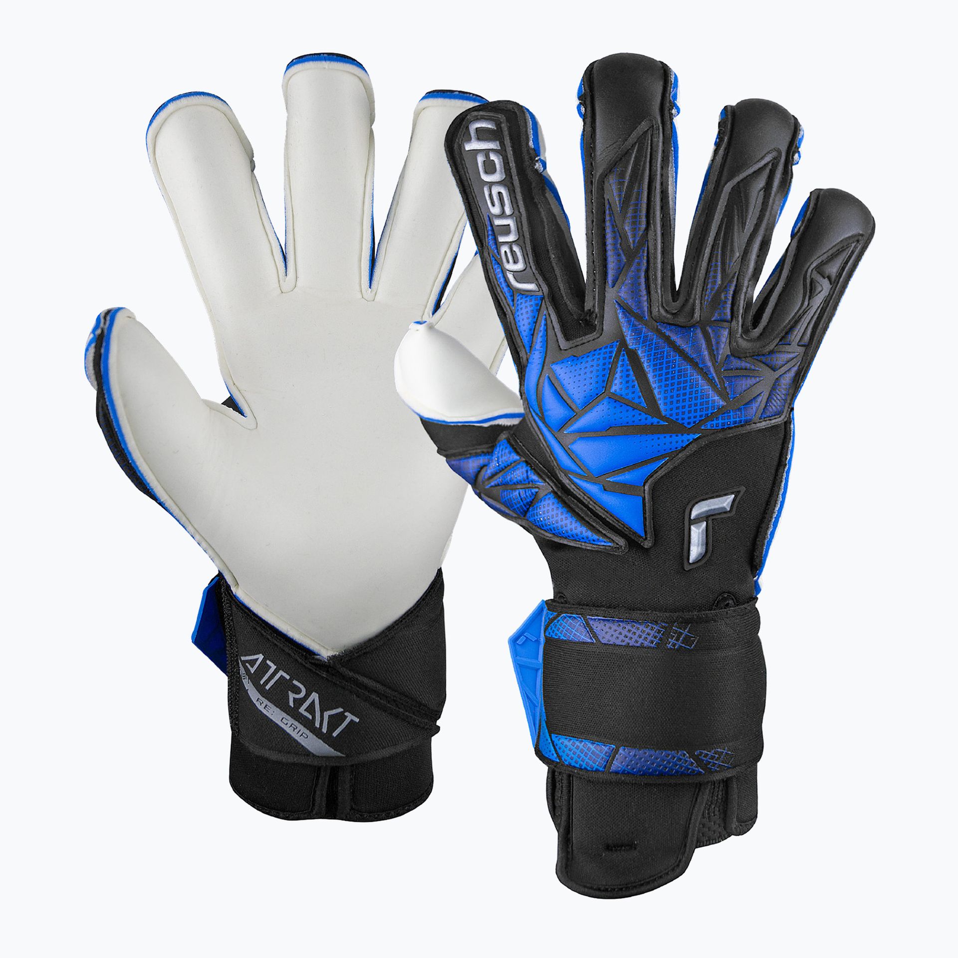 Rękawice bramkarskie Reusch Attrakt RE:GRIP black/electric blue