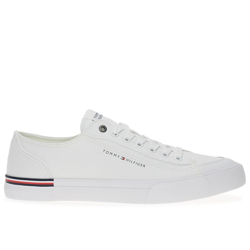 Buty Tommy Hilfiger Corporate Vulc Canvas FM0FM04954-YBS - białe