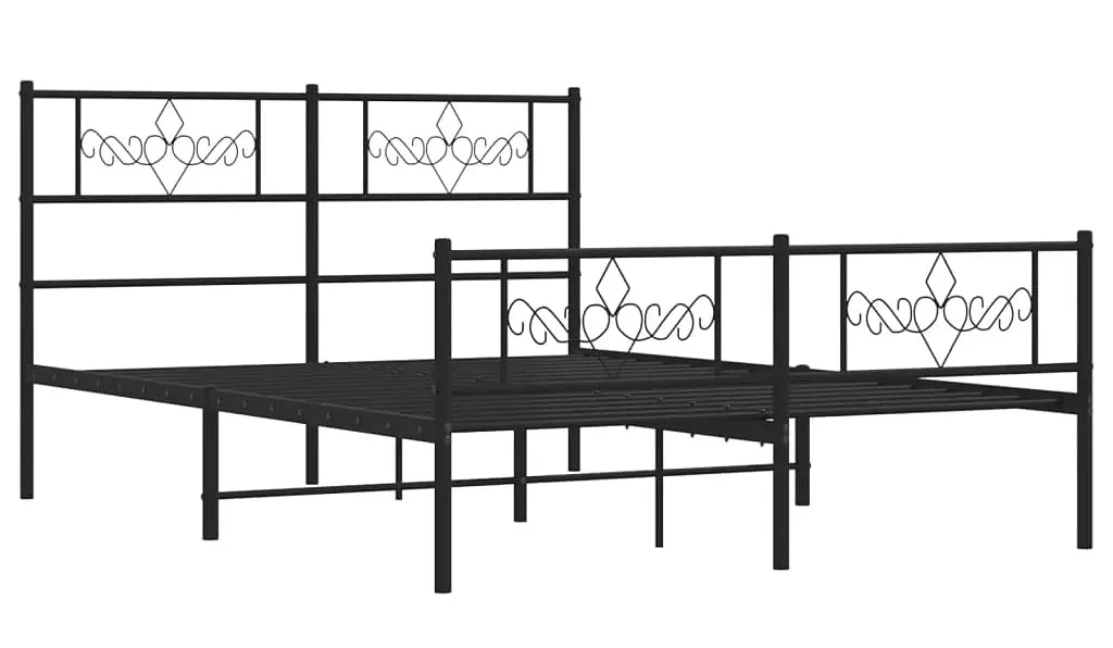 Czarne metalowe łóżko małżeńskie 140x200cm B5-A59