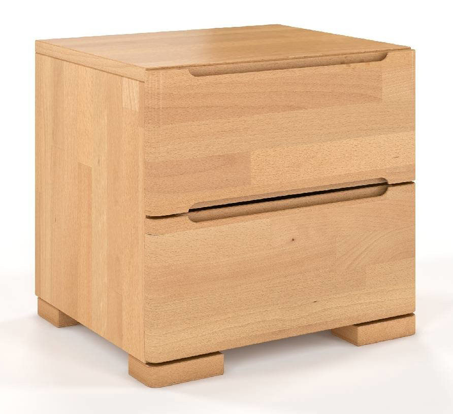 Drewniana szafka nocna z szufladami buk M0-Z09