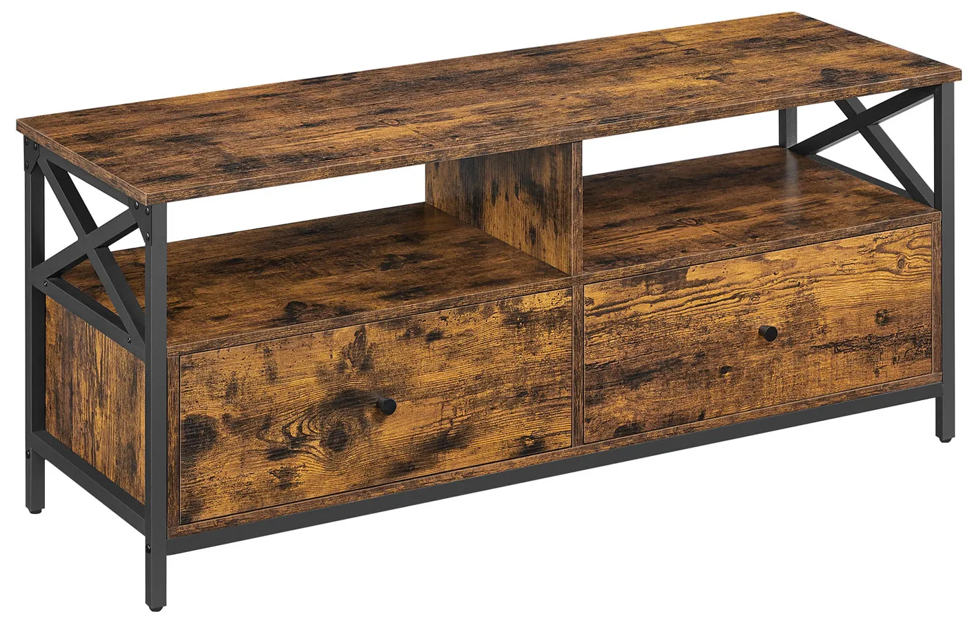 Loftowa szafka pod telewizor z 2 szufladami B4-N33