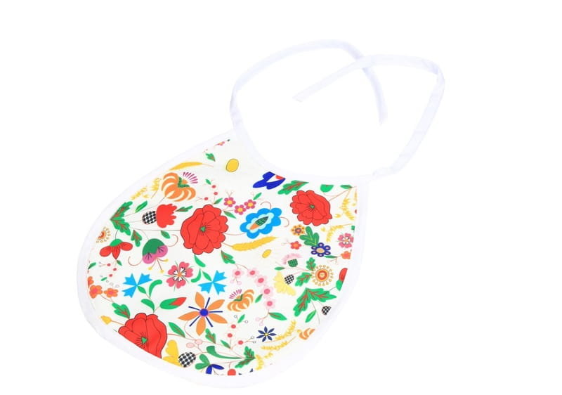 Śliniaczek dziecięcy kociewski, biały