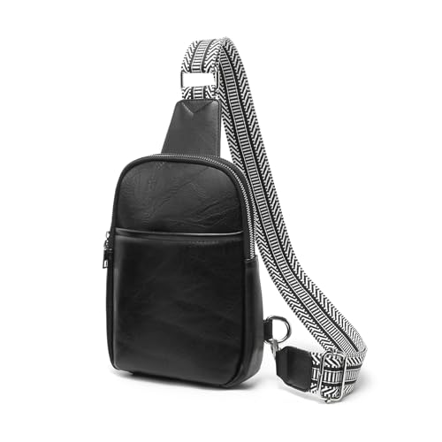 Miss Lulu Damska torba na brzuch, torba na ramię, damska torba crossbody, mała torba na ramię damska, czarny, jeden rozmiar