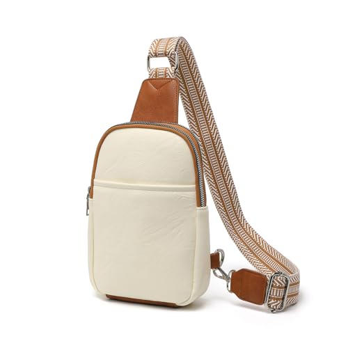 Miss Lulu Damska torba na brzuch, torba na ramię, damska torba crossbody, mała torba na ramię damska, beżowy/brązowy, jeden rozmiar