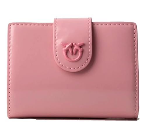 Pinko Portfel Szczotkowana Błyszcząca Skóra, Akcesoria Podróżne-Portfele Damskie, P31B_Różowy Marino-Block Color, 12, P31b_rosa Marino-block Kolor, 12