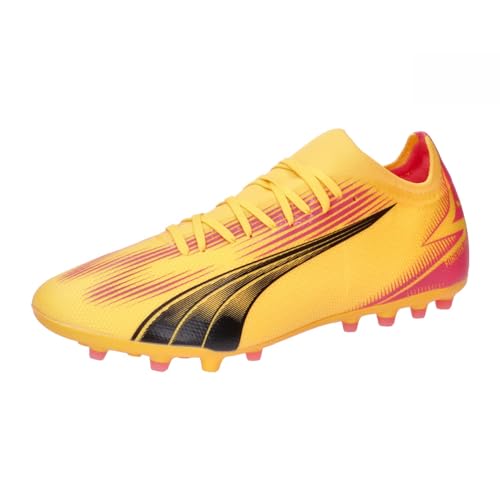 PUMA Męskie buty piłkarskie Ultra Match MG, Sun Stream Black-Sunset Glow, 8 UK, Sun Stream PUMA czarny zachód słońca poświata