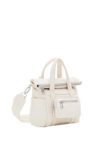 Desigual Women's BOLS_Basic MODULAR Accessories Nylon Across Body Bag, White, biały