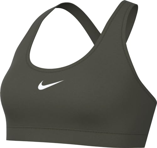 Nike Damski biustonosz W Nk Swsh LGT SPT, cargo khaki/biały, DX6817-325, L