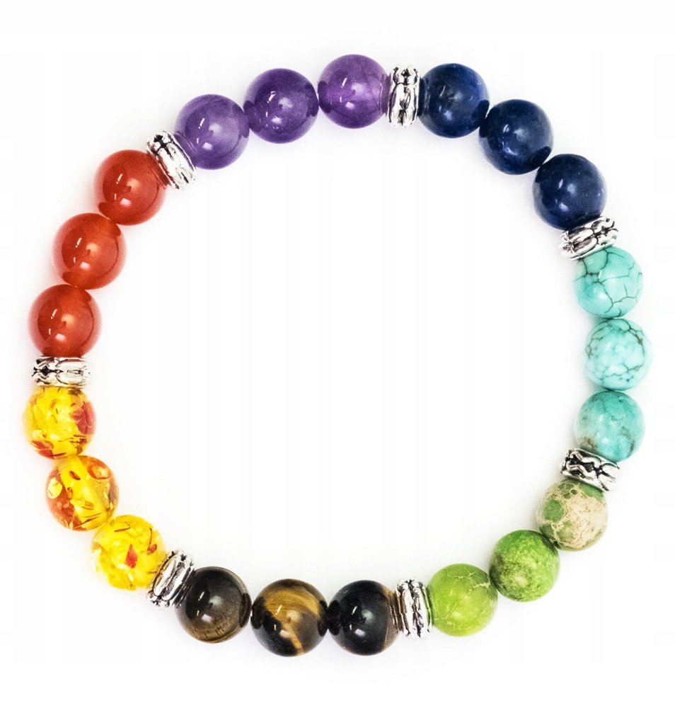 BRANSOLETKA Z KAMIENI CZAKRALNA 7 CZAKR CZAKRY