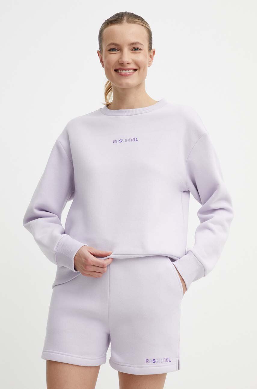 Rossignol bluza damska kolor fioletowy z aplikacją RLMWS08