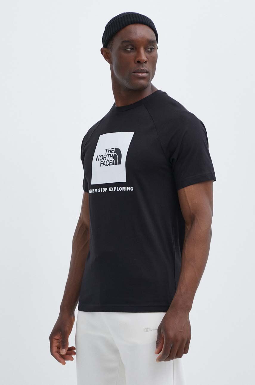 The North Face t-shirt bawełniany męski kolor czarny z nadrukiem NF0A87NJJK31