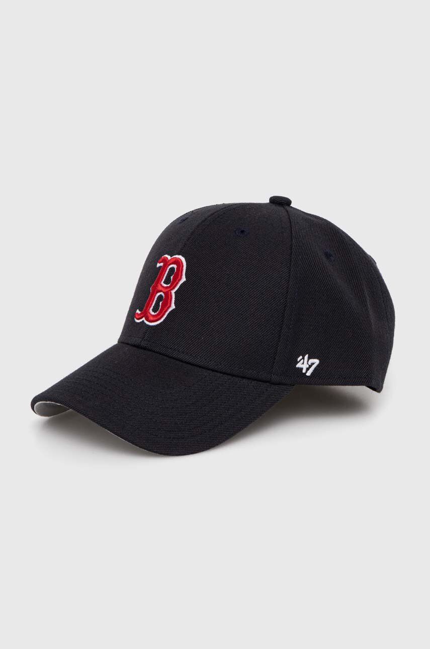 47brand czapka z daszkiem dziecięca MLB Boston Red Sox kolor granatowy z aplikacją BMVP02WBV