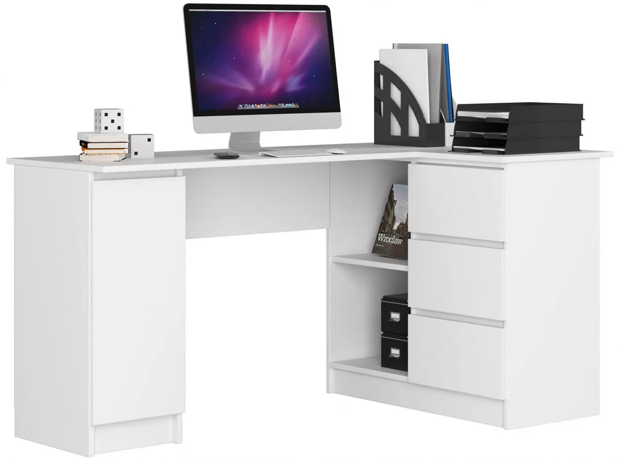 Elior Białe Biurko W Kształcie Litery L F1-P07