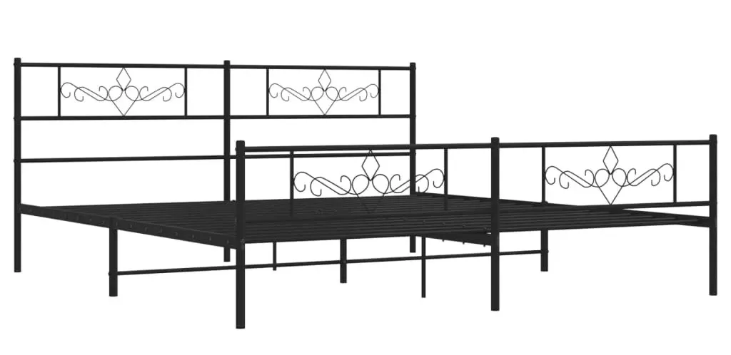 Czarne metalowe łóżko małżeńskie 180x200cm R4-T80