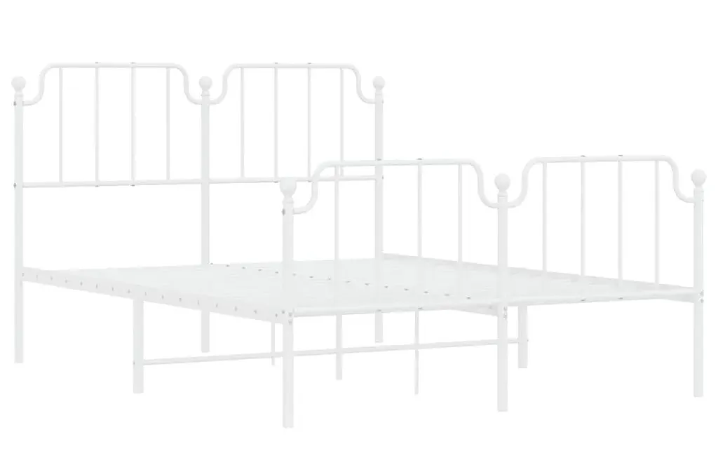 Industrialne białe łóżko metalowe z zagłówkiem 120x200 cm F2-T43