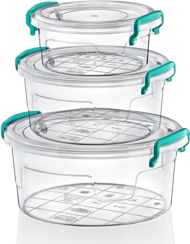 Chomik Komplet 3 pojemników okrągłych MULTI BOX 0,6L 1,2L 2L