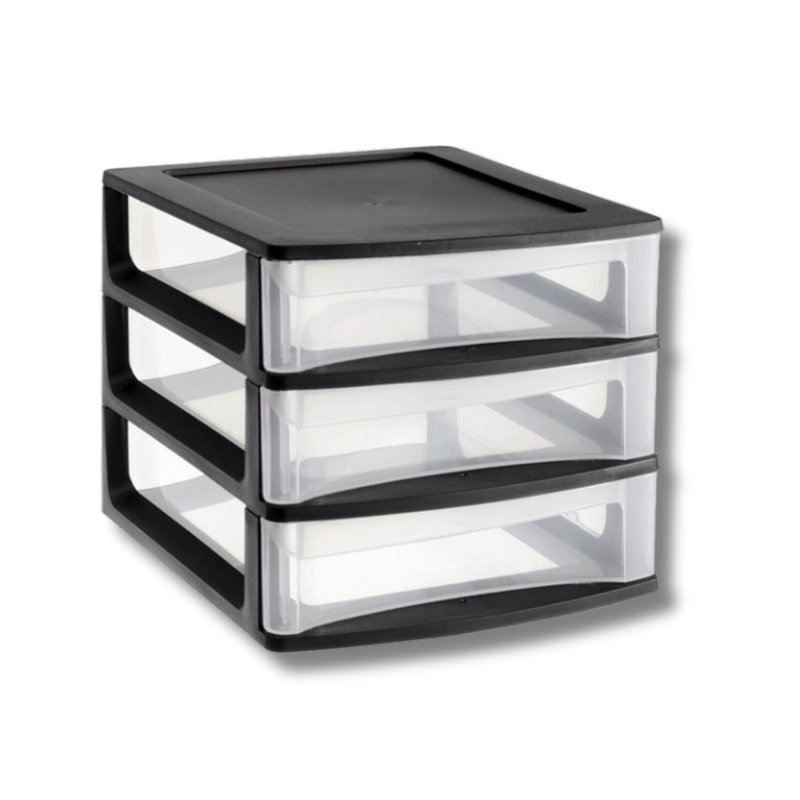 Szafka modułowa A6 3szuflady wąskie czarne