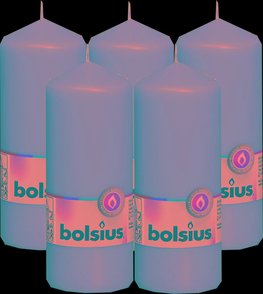 Świeca pieńkowa walec BOLSIUS 42H 15CM 5szt. FUKSJA