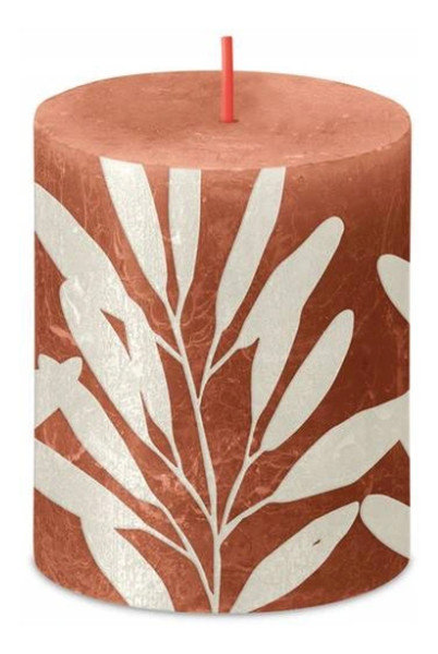 Bolsius Świeca pieńkowa Rustic Silhouette Rdzawy Różowy+Szałwia