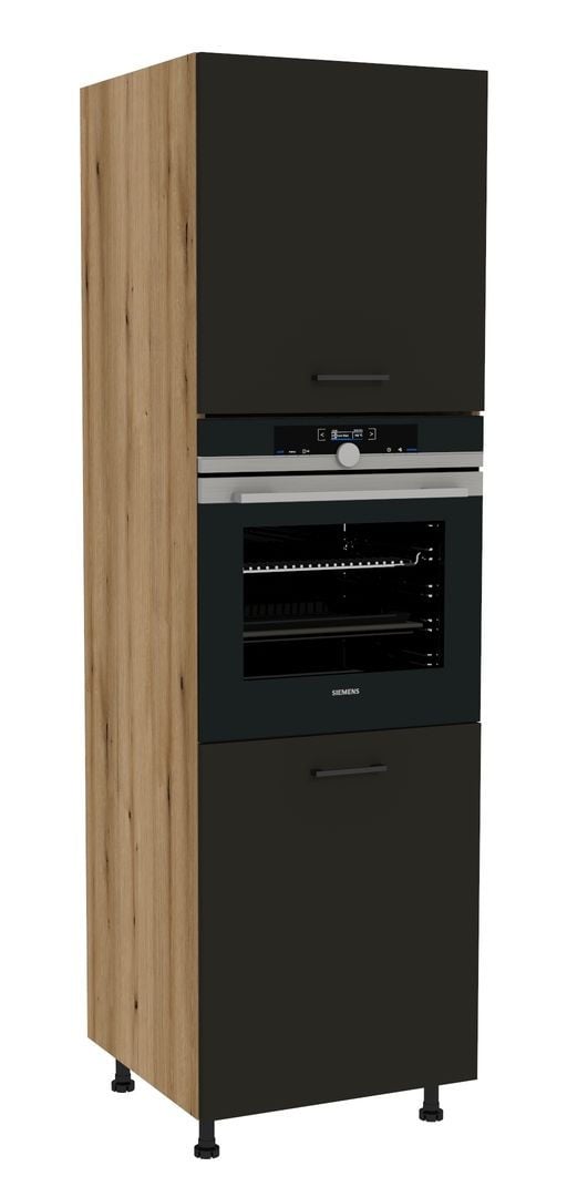 Słupek Do Zabudowy Piekarnika Presto 60X197 Cm Płyta Laminowana Dąb Evoke/Czarny