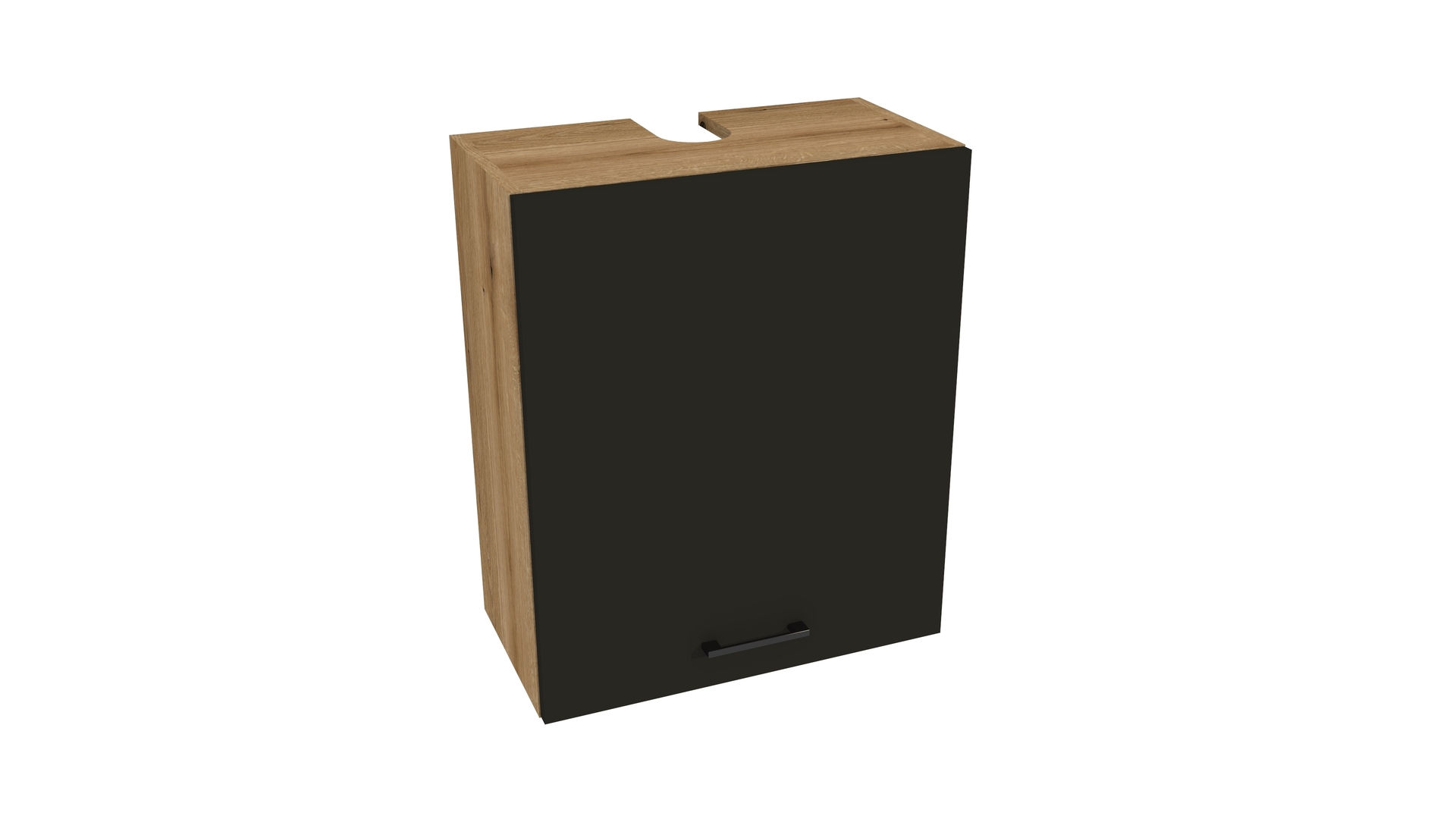 Szafka Wisząca Okapowa Presto 60X72 Cm Płyta Laminowana Dąb Evoke/Czarny