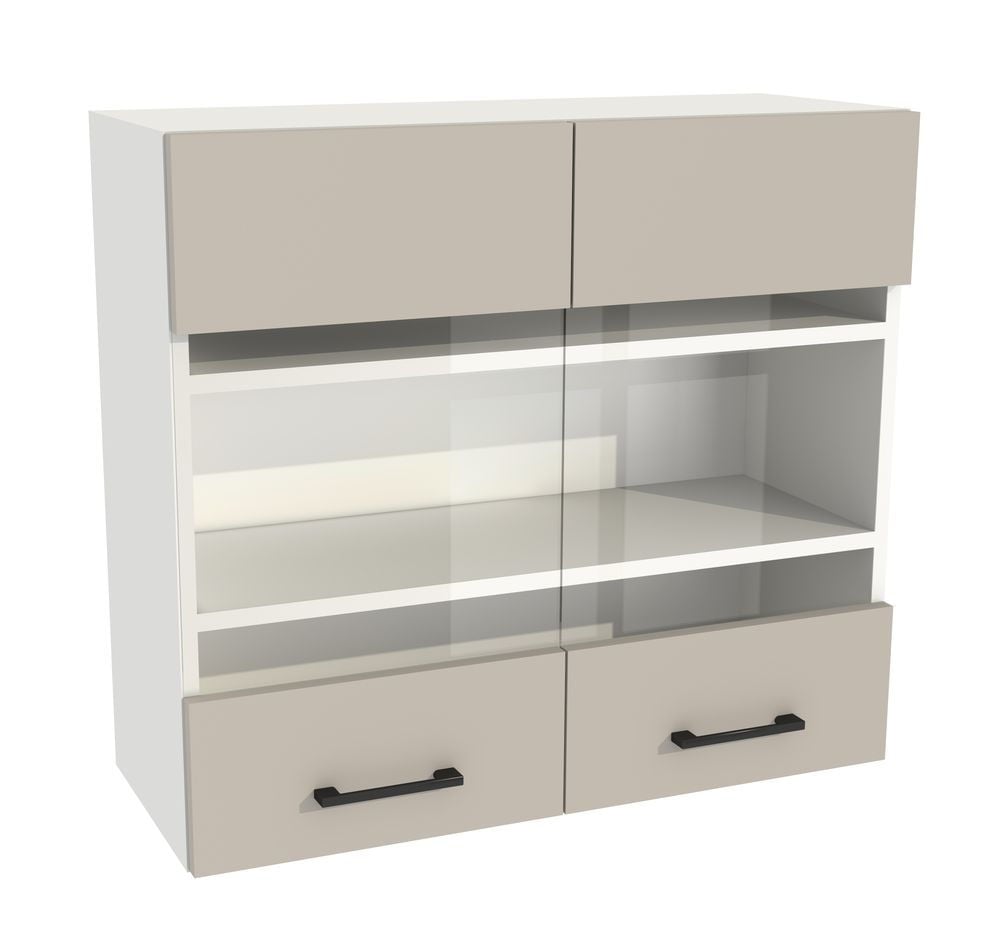 Szafka Wisząca Witryna Presto 80X72 Cm Płyta Laminowana Biały/Kaszmir