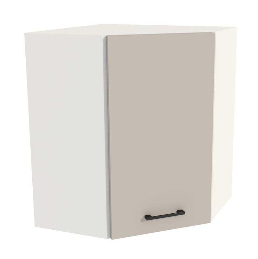Szafka Wisząca Narożna 1D Presto 60X60X72 Cm Płyta Laminowana Biały/Kaszmir