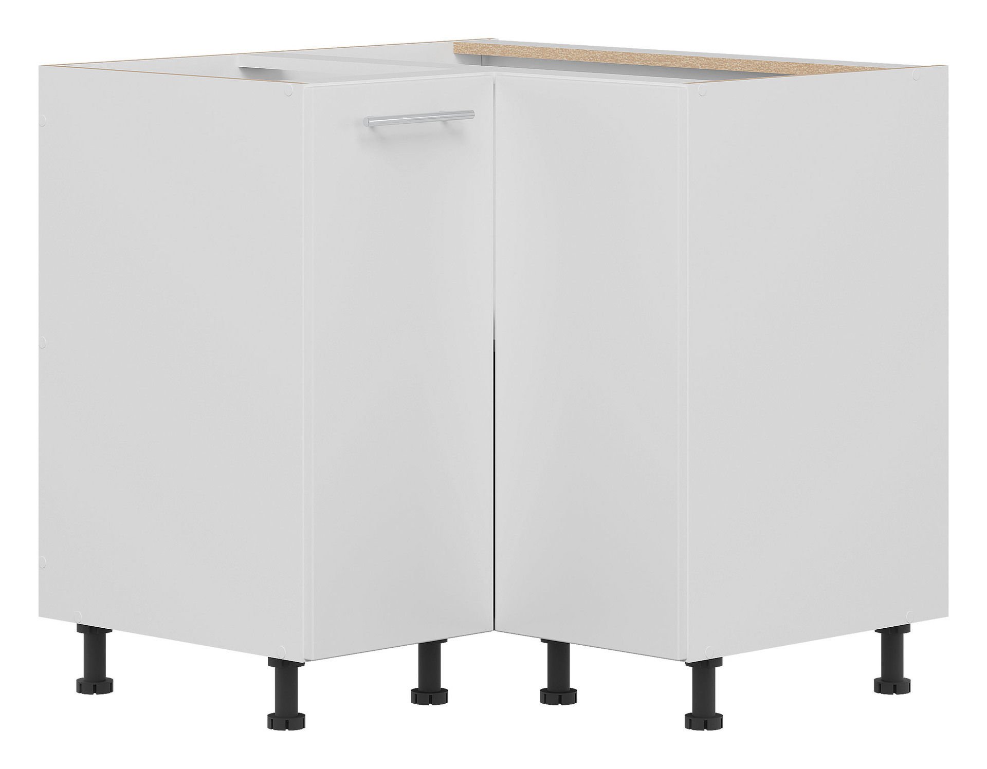 Szafka Dolna Narożna Vero 80-90X82 Cm Folia Biały Połysk