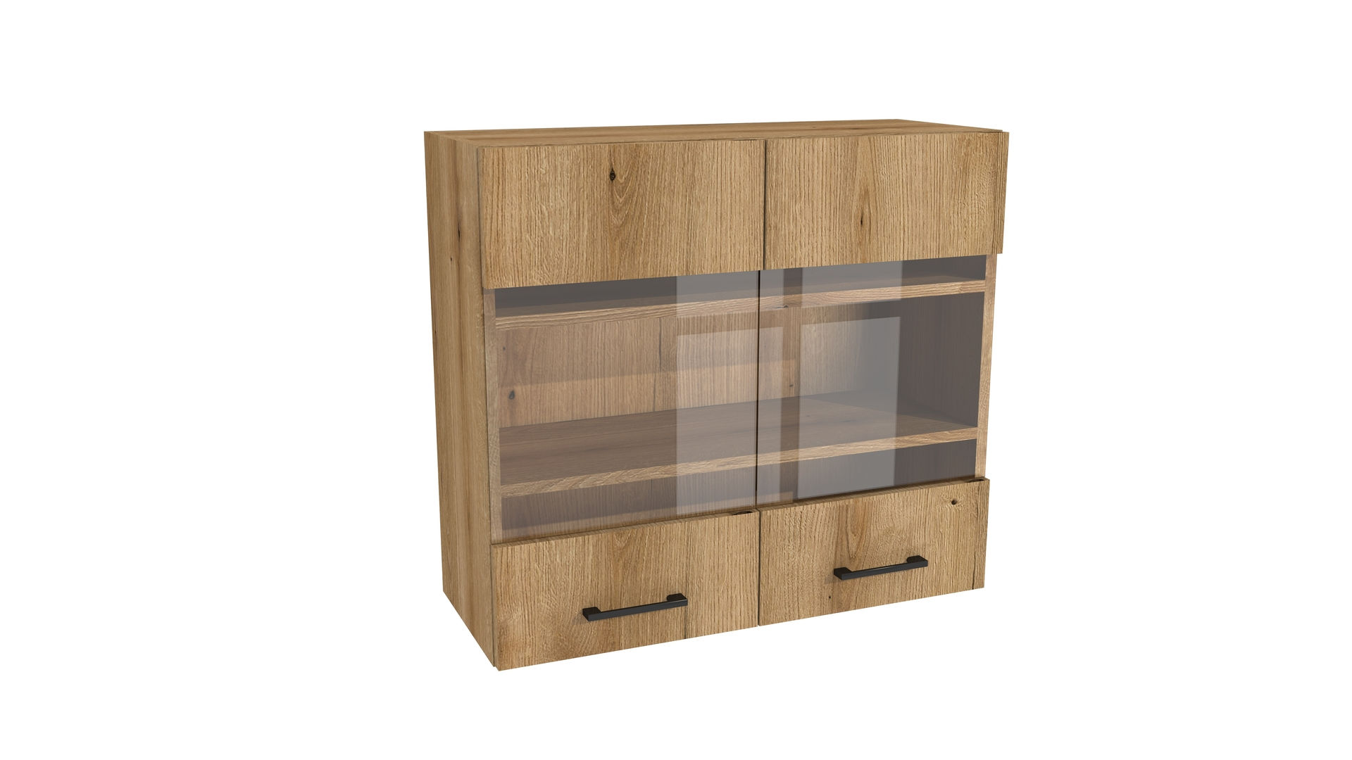 Szafka Wisząca Witryna Presto 80X72 Cm Płyta Laminowana Dąb Evoke