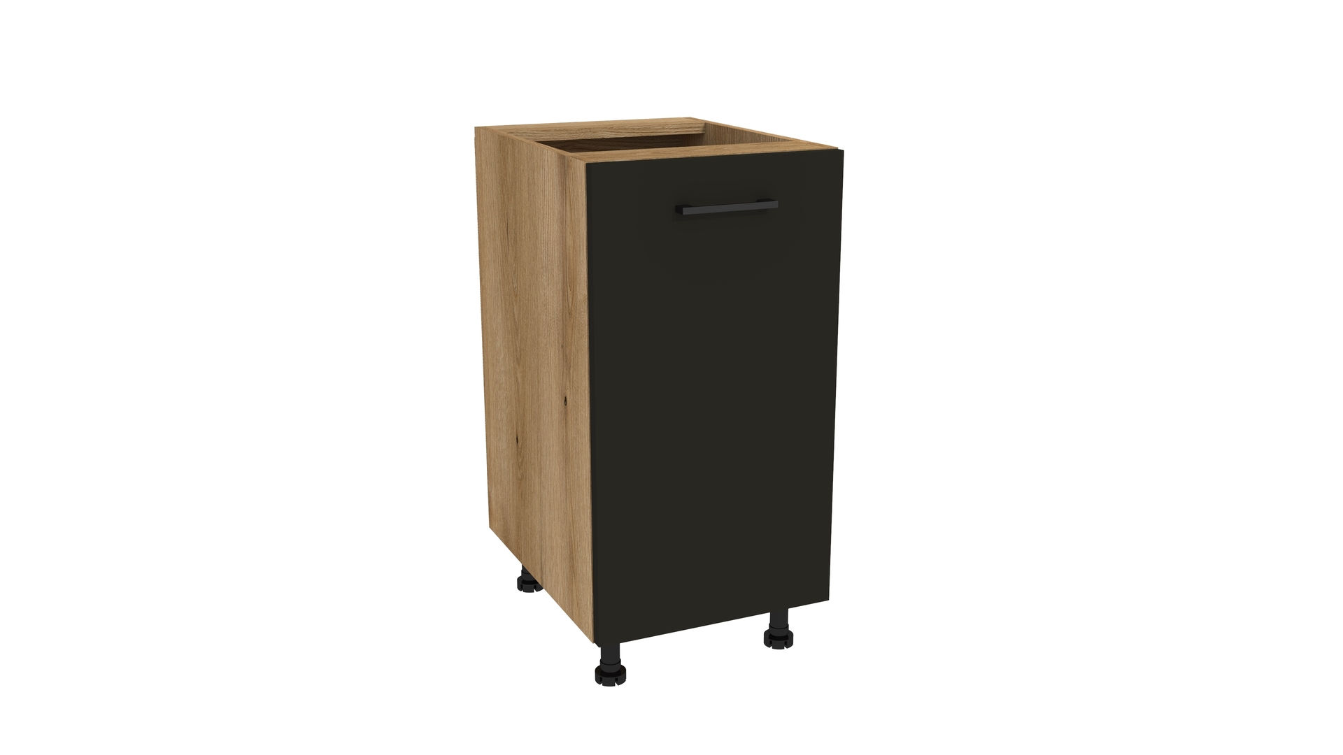 Szafka Dolna Presto 40X82 Cm Płyta Laminowana Dąb Evoke/Czarny