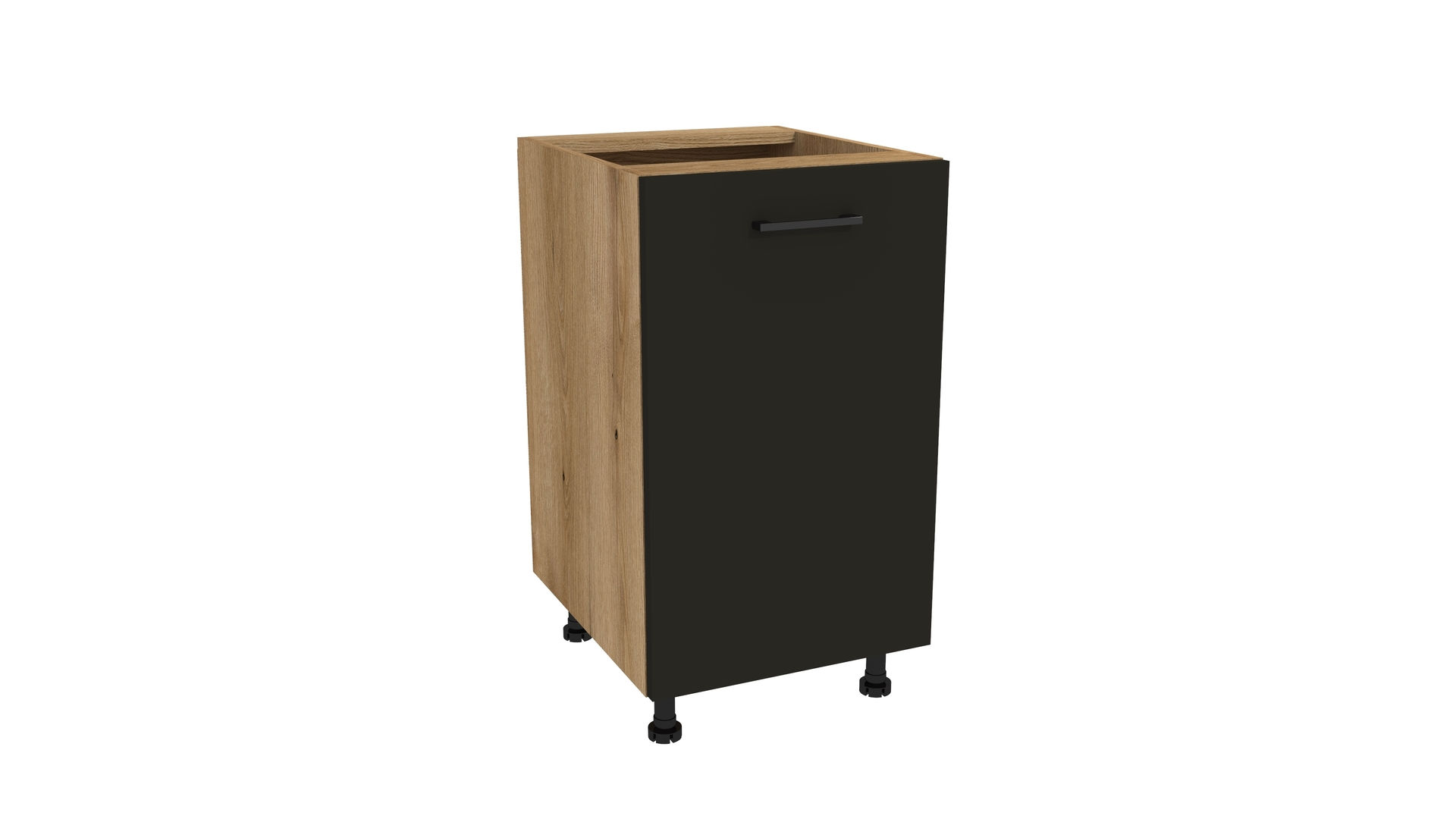 Szafka Dolna Presto 45X82Cm Płyta Laminowana Dąb Evoke/Czarny