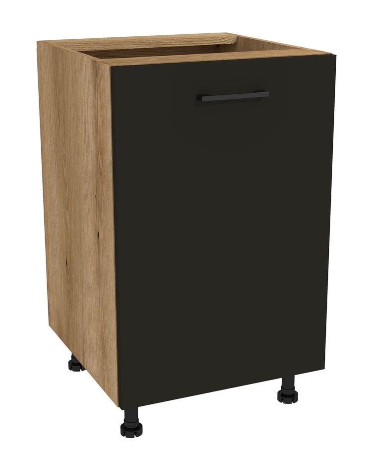 Szafka Dolna Presto 50X82 Cm Płyta Laminowana Dąb Evoke/Czarny