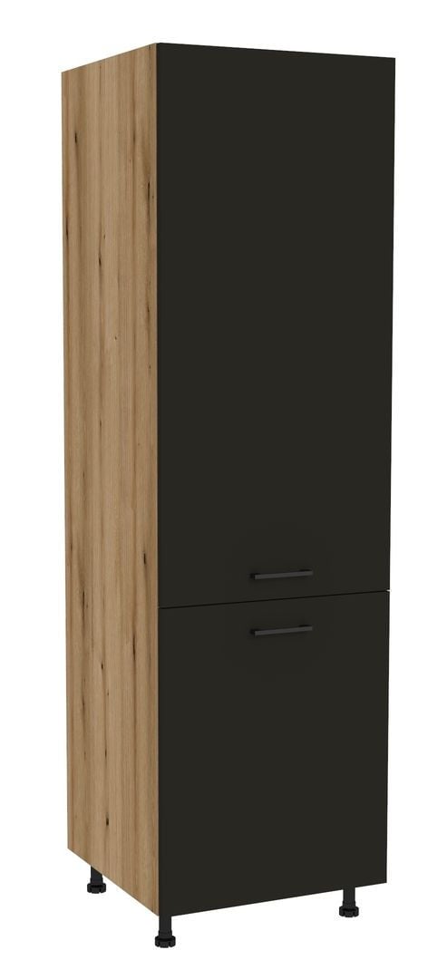 Słupek Do Zabudowy Lodówki Presto 60X197 Cm Płyta Laminowana Dąb Evoke/Czarny