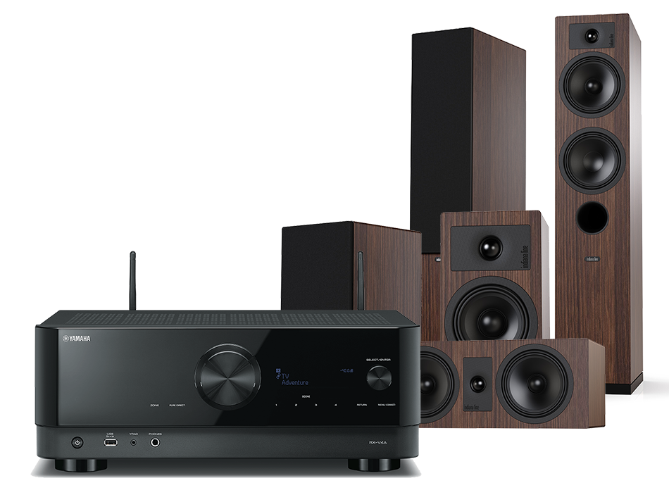 Yamaha RX-V4A (czarny) + Tesi 5 + 2 + 7 (mokka)
