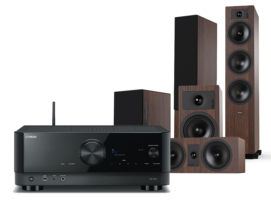 Yamaha RX-V4A (czarny) + Tesi 6 + 2 + 7 (mokka)