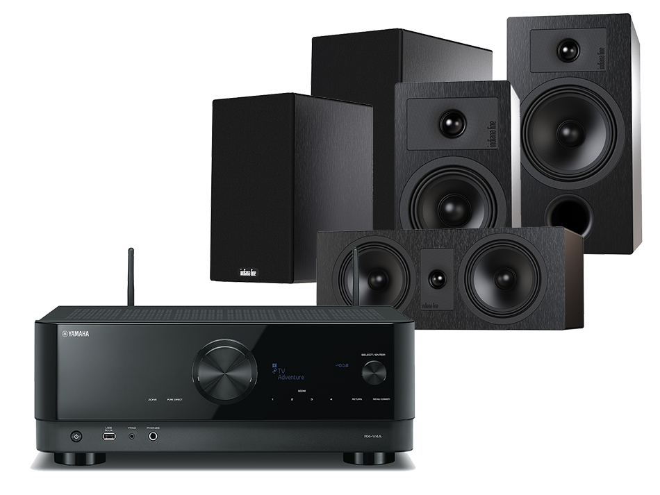 Yamaha RX-V4A (czarny) + Tesi 3 + 2 + 7 (czarny)