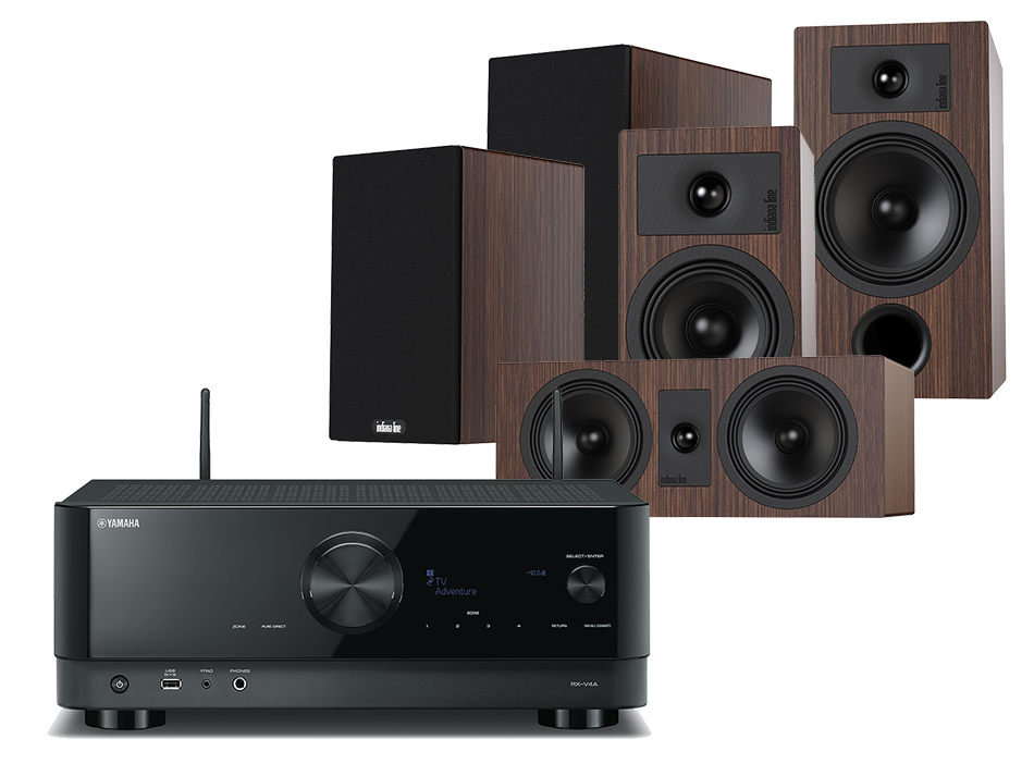 Yamaha RX-V4A (czarny) + Tesi 3 + 2 + 7 (mokka)