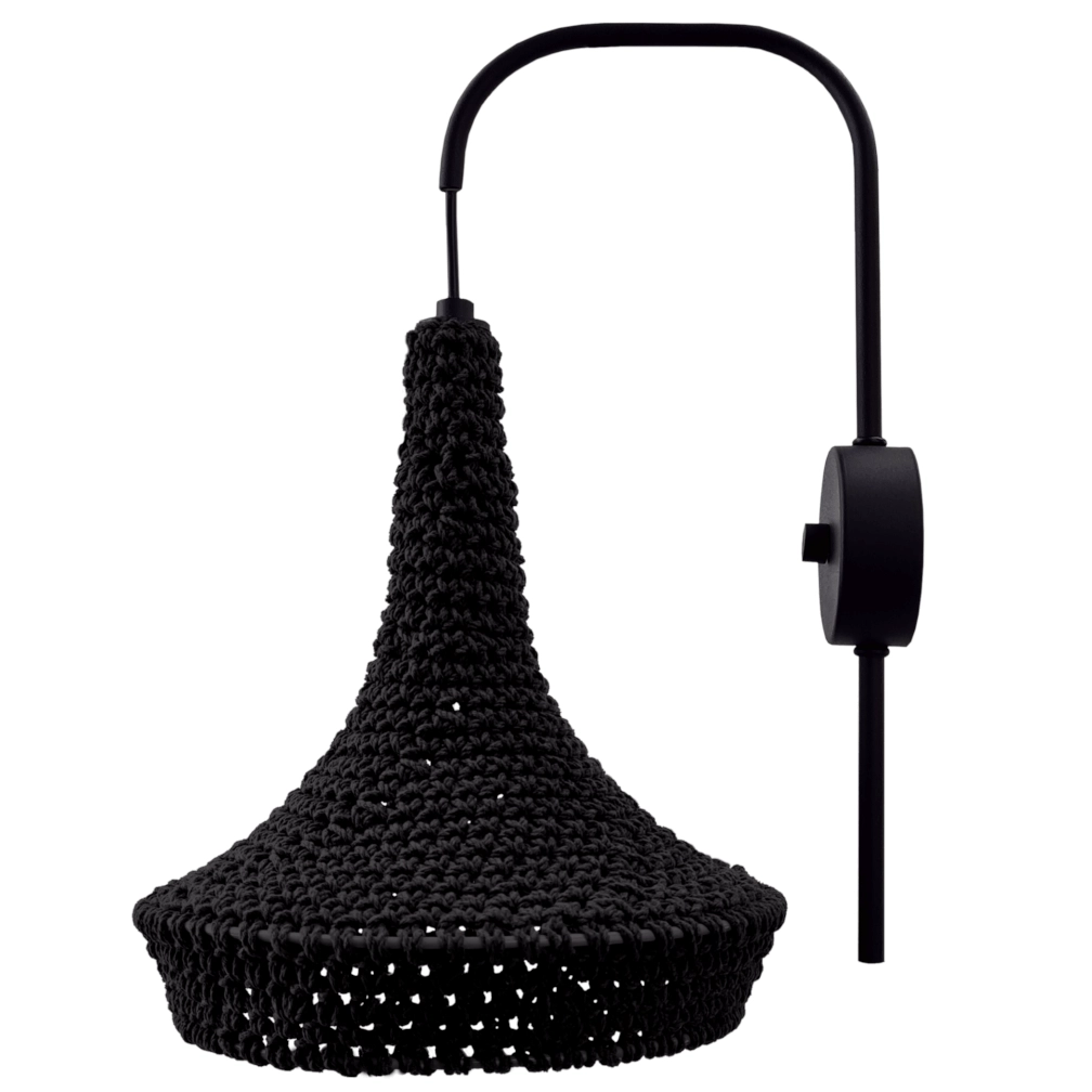 Ścienna lampa bawełniana Mahaka 4031 Shilo włącznik czarny
