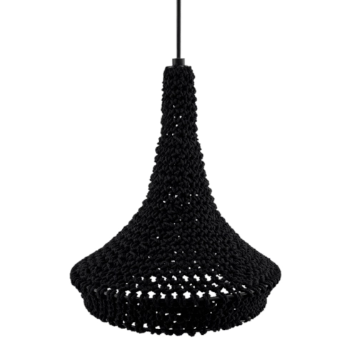 Zwieszana lampa bawełniana Mahaka 5172 Shilo nad stół czarny