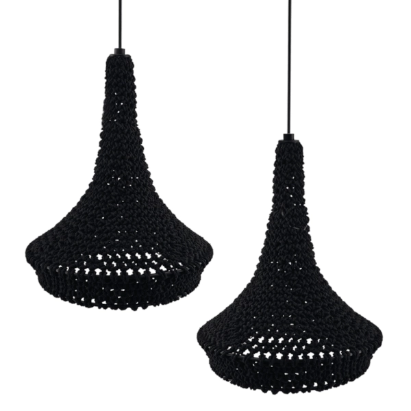 Wisząca lampa hampton Mahaka 5173 Shilo bawełna do jadalni czarny